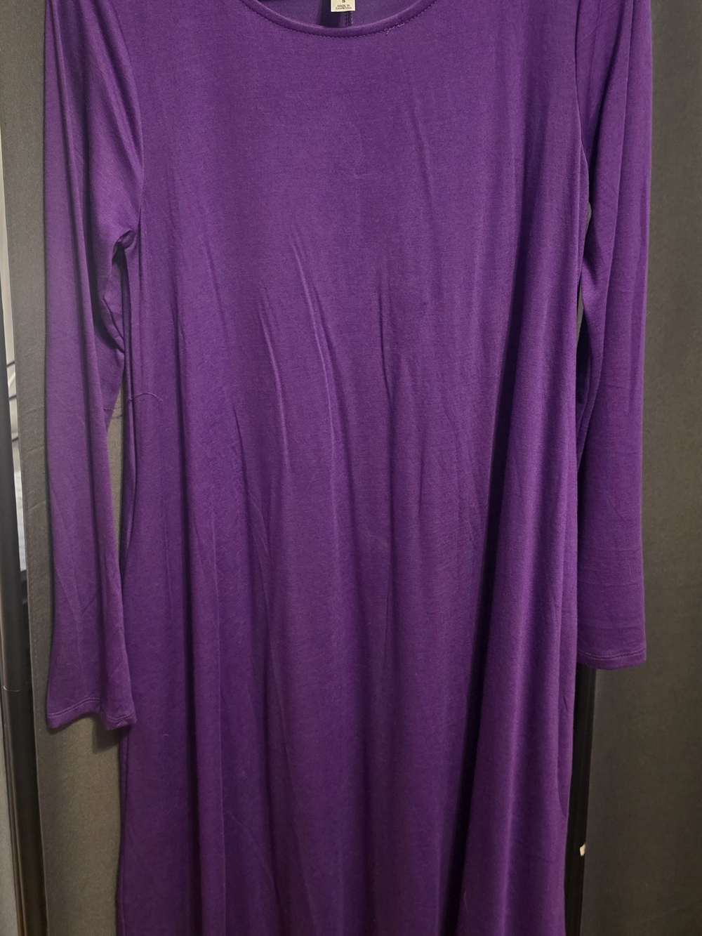 Zenana Outfitters Purple Long Sleeve A-Line Dress